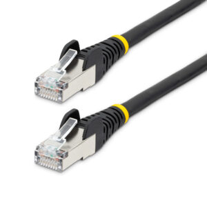 StarTech.com 1.5m CAT6a Ethernet Kabel, Zwart, Low Smoke Zero Halogen (LSZH), 10GbE 500MHz 100W PoE++ Snagless RJ-45 S/FTP Netwe