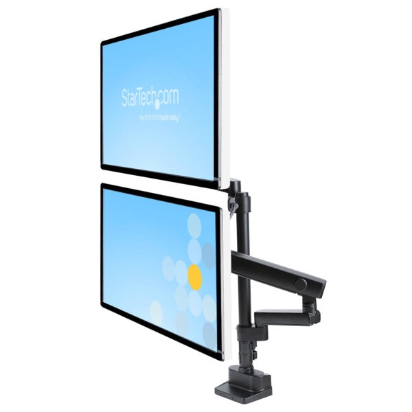 StarTech.com Dubbele Monitor Arm voor Bureaumontage, Full Motion Monitorbeugel voor 2x VESA-displays tot 32" (8kg), Verticale St - Afbeelding 10