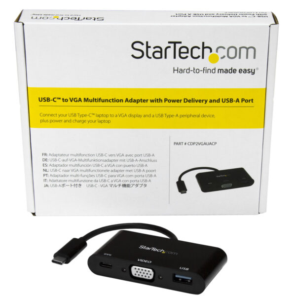 StarTech.com USB-C naar VGA multifunctionele adapter met Power Delivery en USB-A poort - Afbeelding 8
