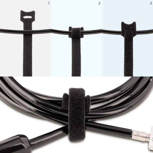 StarTech.com 15cm Kabelbinder Klittenband, 50 Pack, Zwart, Herbruikbare Haak en Lus Kabel Klitteband, Verstelbare en Flexibele T - Afbeelding 5