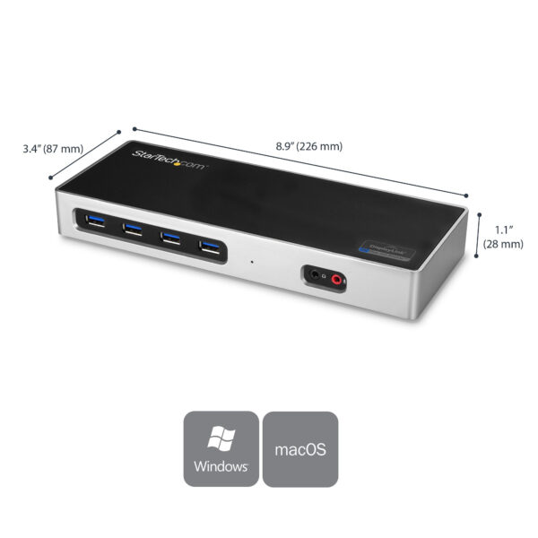 StarTech.com Hybride dual 4K USB-C docking station - met 6x USB 3.0 poorten - USB-A compatibel - Afbeelding 2