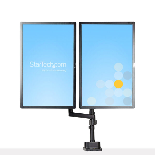 StarTech.com Dubbele Monitor Arm voor Bureaumontage, Full Motion Monitorbeugel voor 2x VESA-displays tot 32" (8kg), Verticale St - Afbeelding 7