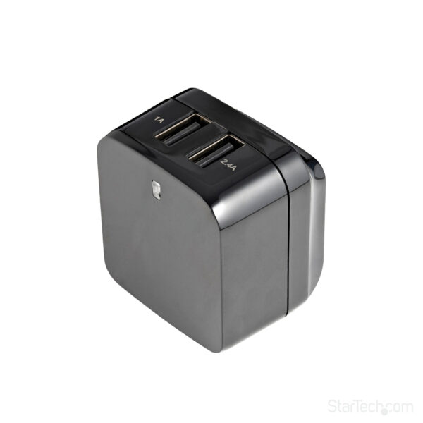 StarTech.com 2-poorts USB-lader hoog vermogen (17 W / 3,4 A) reislader (internationaal) zwart - Afbeelding 7