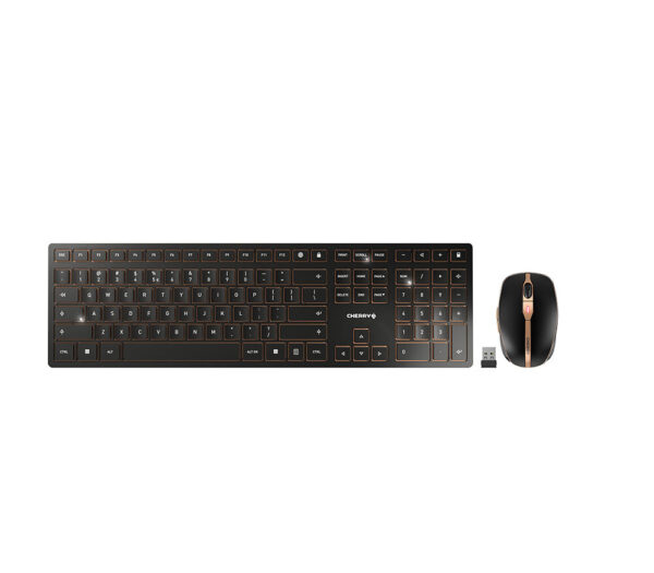 CHERRY DW 9000 SLIM toetsenbord Inclusief muis Universeel RF-draadloos + Bluetooth QWERTY Amerikaans Engels Zwart