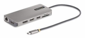 StarTech.com USB-C Triple Monitor Multiport Adapter, 5Gbps, Dual 4K 60Hz + 4K 30Hz HDMI & DisplayPort, 4-Port USB Hub, 100W PD P