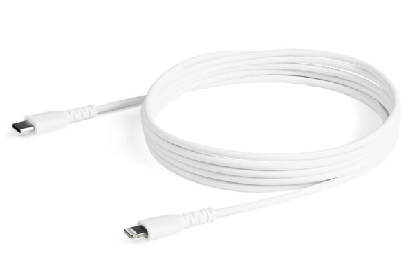 StarTech.com Premium USB-C naar Lightning Kabel 2m Wit - USB Type C naar Lightning Charge & Sync Oplaadkabel - Verstevigd met Ar - Afbeelding 4