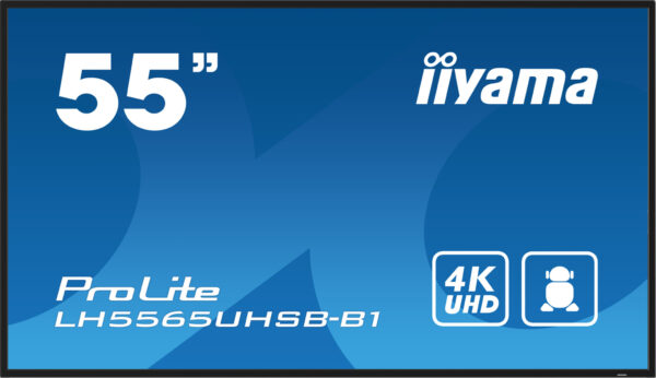 iiyama LH5565UHSB-B1 beeldkrant Kiosk-ontwerp 138,7 cm (54.6") LED Wifi 800 cd/m² 4K Ultra HD Zwart Type processor Android 11 24