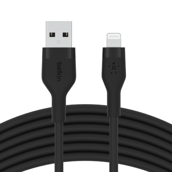 Belkin Cbl Silicqe USB-A LTG 2M noir Zwart - Afbeelding 3