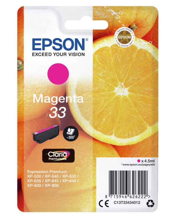 Epson Oranges Singlepack Magenta 33 Claria Premium Ink - Afbeelding 6