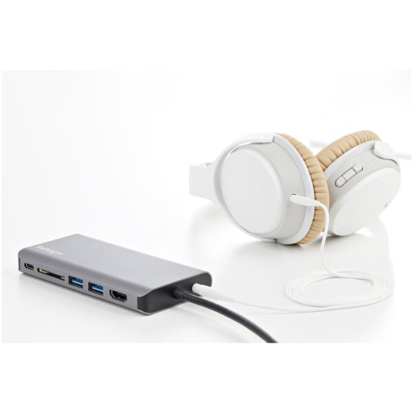 StarTech.com USB-C Multiport Adapter - USB-C Travel Dock met 4K HDMI of 1080p VGA - 3x USB 3.0 Hub, SD, GbE, Audio, 100W PD Pass - Afbeelding 7