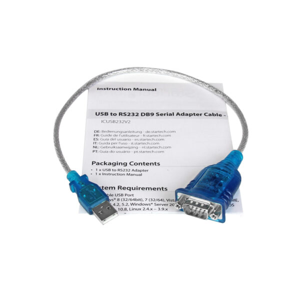 StarTech.com 1-Port USB-naar-RS232 DB9 Seriële Adapterkabel - M/M - Afbeelding 2