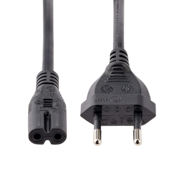 StarTech.com 3m Laptop Stroomkabel, EU Plug naar C7, 2.5A 250V, 18AWG, Laptop Vervangkabel, Printer Voedingkabel, Laptop Lader K - Afbeelding 4