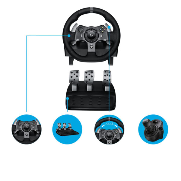 Logitech G G920 Driving Force Zwart USB 2.0 Stuurwiel + pedalen Analoog/digitaal PC, Xbox One, Xbox Series S, Xbox Series X - Afbeelding 3