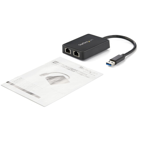 StarTech.com USB 3.0 naar 2-poorts gigabit Ethernet-adapter NIC met USB-poort - Afbeelding 6