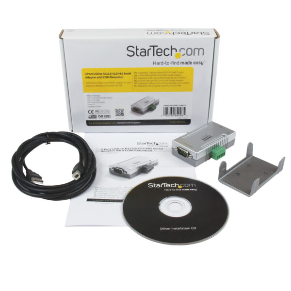 StarTech.com 2-poort USB naar RS232 RS422 RS485 Seriële Adapter met COM-behoud - Afbeelding 2