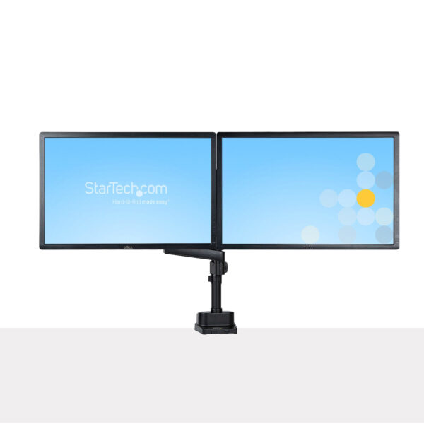StarTech.com Dubbele Monitor Arm voor Bureaumontage, Full Motion Monitorbeugel voor 2x VESA-displays tot 32" (8kg), Verticale St - Afbeelding 3
