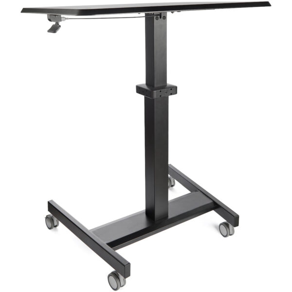 StarTech.com Mobiel Bureau Ergonomisch Zit-Sta Computermeubel op Wielen One Touch verstelbare Mobiele Werkplek Bureautafel op Wi - Afbeelding 2