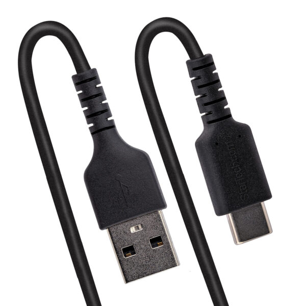 StarTech.com 50cm USB A naar C Laadkabel, Zwart, Robuuste Fast Charge & Sync Spiraalkabel, Hoogwaardige USB 2.0 A naar USB Type- - Afbeelding 4