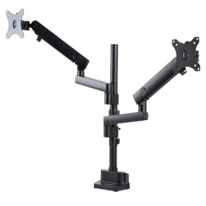 StarTech.com Dubbele Monitor Arm voor Bureaumontage, Full Motion Monitorbeugel voor 2x VESA-displays tot 32" (8kg), Verticale St