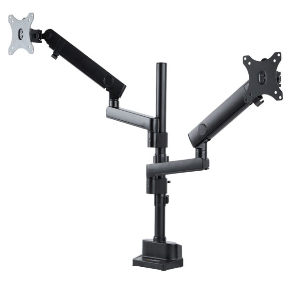 StarTech.com Dubbele Monitor Arm voor Bureaumontage, Full Motion Monitorbeugel voor 2x VESA-displays tot 32" (8kg), Verticale St