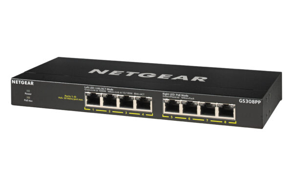 NETGEAR GS308PP Unmanaged Gigabit Ethernet (10/100/1000) Power over Ethernet (PoE) Zwart - Afbeelding 4