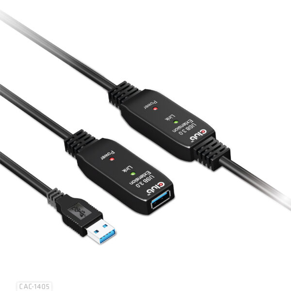 CLUB3D USB 3.2 Gen1 Active Repeater Cable 10m / 32.8ft M/F 28AWG - Afbeelding 12