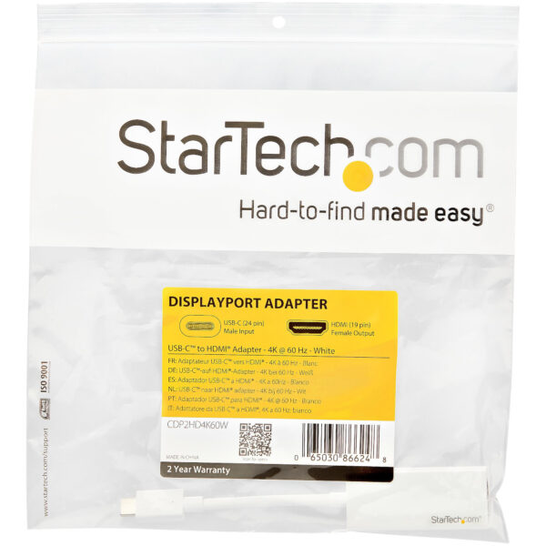 StarTech.com USB-C naar HDMI adapter wit 4K 60Hz - Afbeelding 2