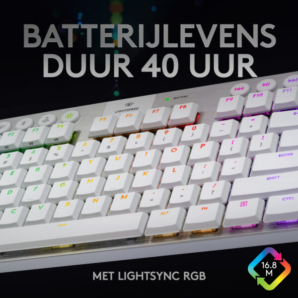 Logitech G 920-009664 toetsenbord Gamen RF-draadloos + Bluetooth QWERTY Engels Wit - Afbeelding 9