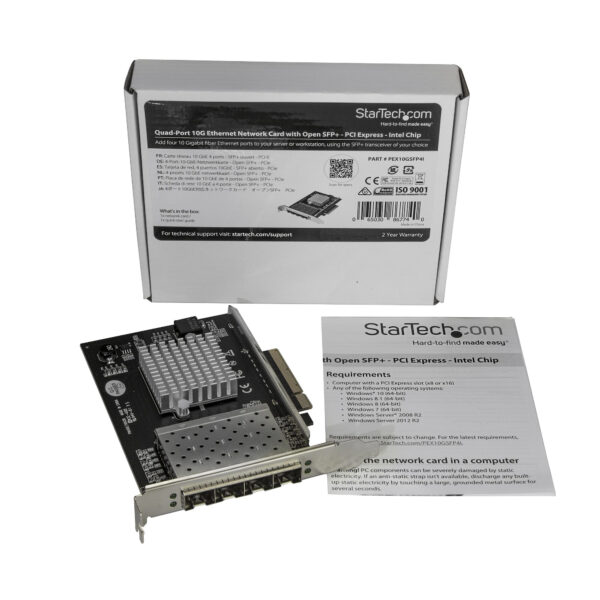 StarTech.com 4 Ports PCI Express 10G SFP+ Netwerkkaart, Intel XL710 Open SFP+ Converged Adapter, PCIe 10 Gigabit Ethernet Server - Afbeelding 2