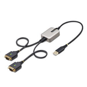 StarTech.com 60cm 2-Port USB naar Seriëel Adapter Kabel, COM Retention, Verwisselbare DB9 Schroeven/Moeren, USB-A naar RS232 DB9