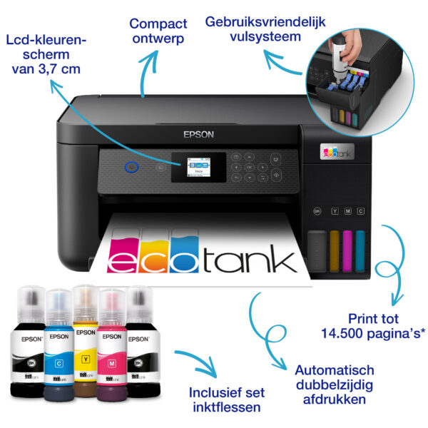 Epson EcoTank ET-2851 A4 multifunctionele Wi-Fi-printer met inkttank, inclusief tot 3 jaar inkt - Afbeelding 16