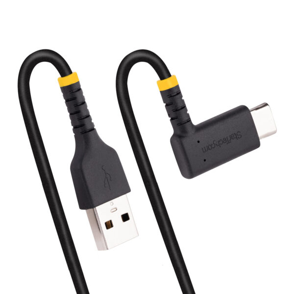StarTech.com 15cm USB A naar USB-C Oplaadkabel, Robuuste Fast Charge USB A naar USB-C Data Kabel, Haakse Type-C Kabel, Rugged Ar - Afbeelding 5