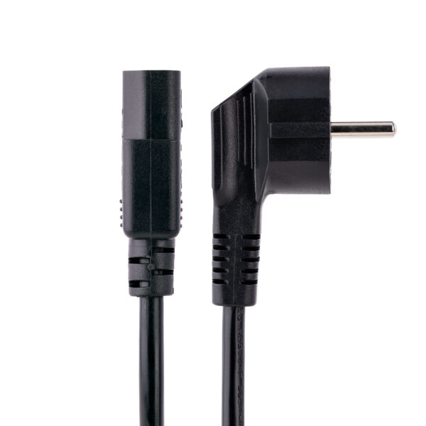 StarTech.com 1m Stroomkabel, 18AWG, EU Schuko naar C13 Voedingskabel, 250V 10A, Zwart, AC Vervangkabel, TV/Monitor Stroomkabel, - Afbeelding 2