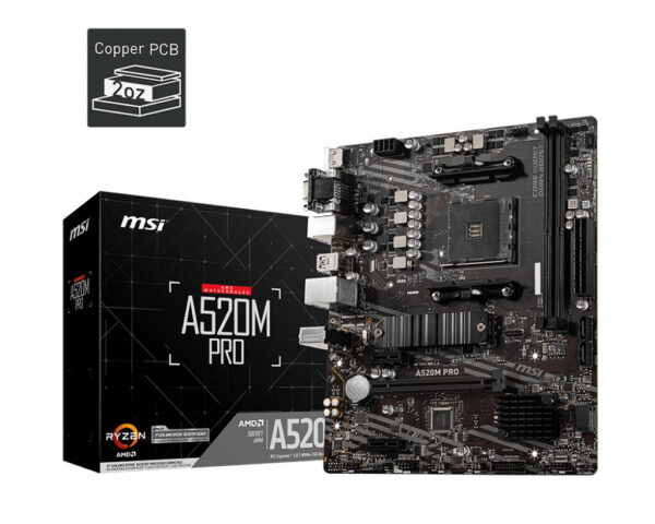 MSI A520M PRO moederbord AMD A520 Socket AM4 micro ATX - Afbeelding 5