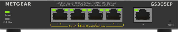 NETGEAR 5-Port Gigabit Ethernet PoE+ Plus Switch (GS305EP) - Afbeelding 2