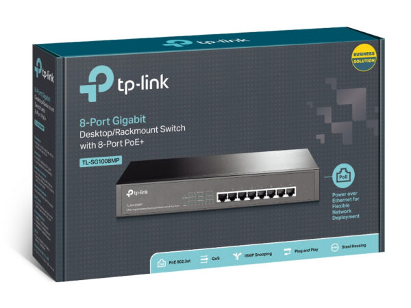 TP-Link TL-SG1008MP Unmanaged Gigabit Ethernet (10/100/1000) Power over Ethernet (PoE) 1U Zwart - Afbeelding 2
