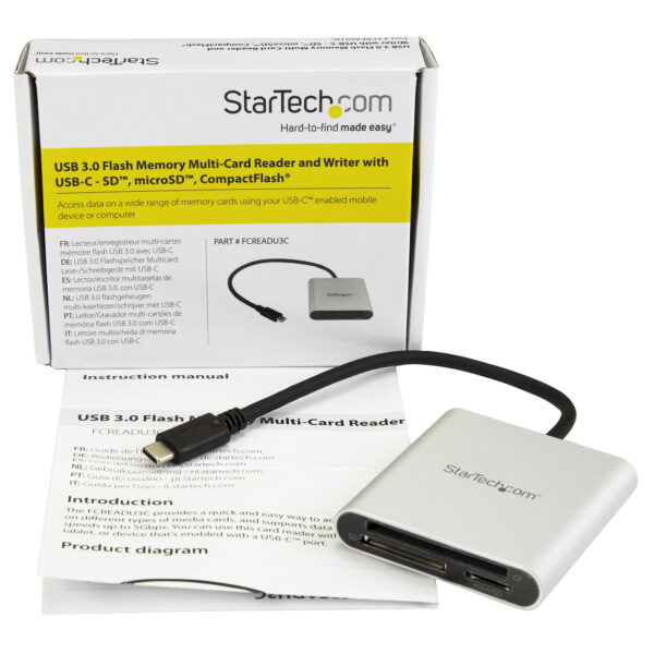 StarTech.com USB 3.0 Flash geheugen multi kaartlezer/schrijver met USB-C - SD, microSD, CompactFlash - Afbeelding 5