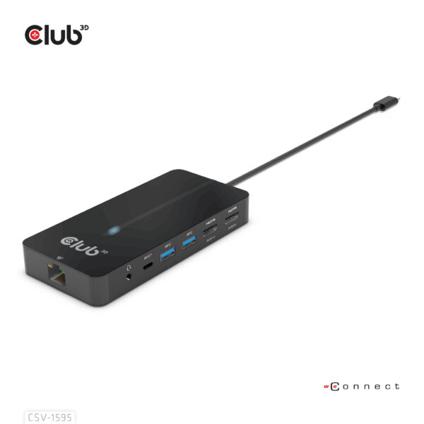 CLUB3D Type-C 7-in-1 hub met 2x HDMI, 2x USB Gen1 Type-A, 1x RJ45, 1x 3.5mm Audio,1x USB Gen1 Type-C 100W Silicon motion chip ge - Afbeelding 3