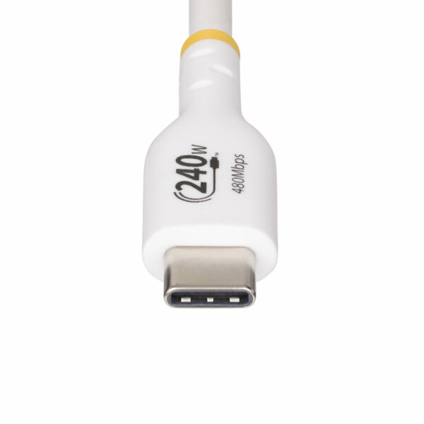 StarTech.com 3m USB-C Laadkabel, Wit, USB-IF Gecertificeerde USB Kabel, 240W PD EPR, USB 2.0 Type-C Laptop Laadkabel, USB-C Data - Afbeelding 4