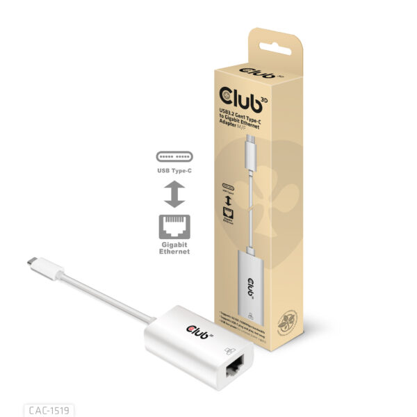 CLUB3D USB3.2 Gen1 Type-C to Gigabit Ethernet Adapter M/F - Afbeelding 3