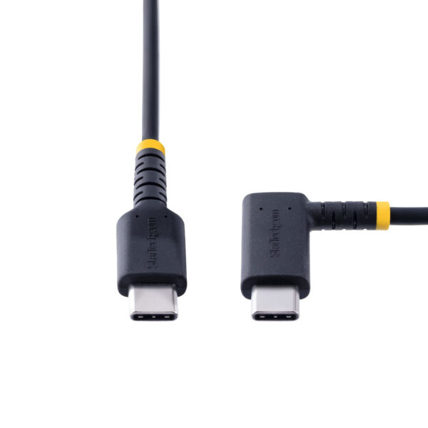 StarTech.com 2m USB-C Oplaadkabel, Haakse USB-C Kabel, 60W PD 3A, Robuuste Fast Charge USB-C Kabel, USB 2.0 Type-C, USB Laadkabe - Afbeelding 5