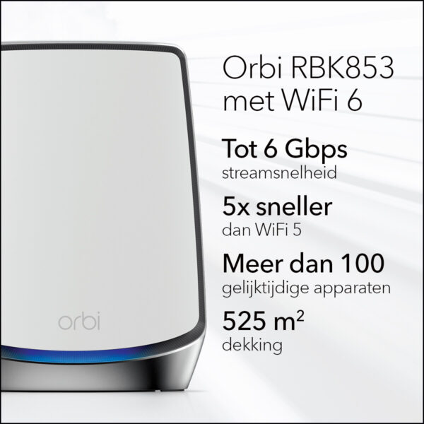 NETGEAR Orbi RBK853 AX6000 WiFi 6 Mesh System - Afbeelding 5