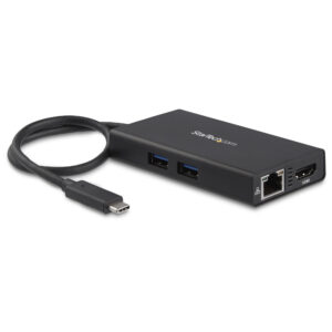 StarTech.com USB-C Multiport Adapter, USB-C Travel Dock met 4K HDMI, 60W Power Delivery Passthrough, GbE, 2pt USB-A 3.0 Hub, USB