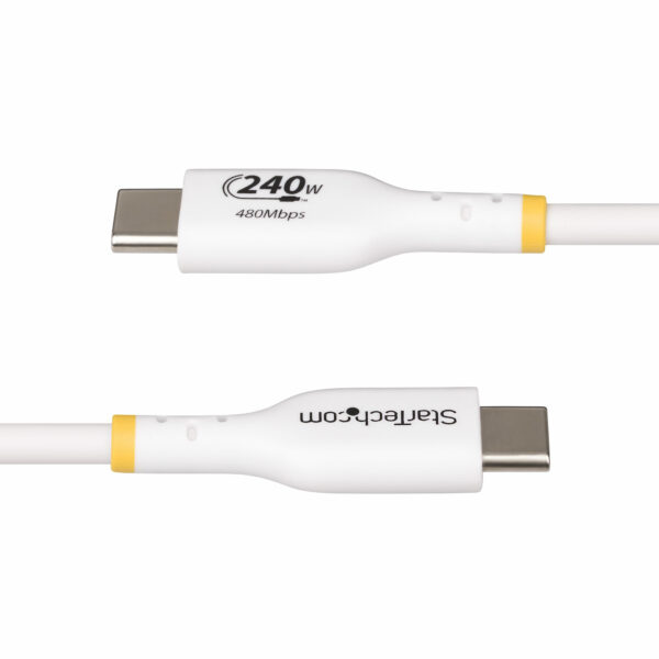 StarTech.com 3m USB-C Laadkabel, Wit, USB-IF Gecertificeerde USB Kabel, 240W PD EPR, USB 2.0 Type-C Laptop Laadkabel, USB-C Data - Afbeelding 3