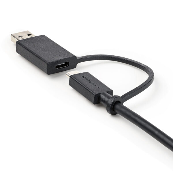 StarTech.com 1m USB-C Kabel met USB-A Adapter Dongle - Hybride 2-in-1 USB C Kabel met USB-A/USB-C naar USB-C (10Gbps/100W PD), U - Afbeelding 5
