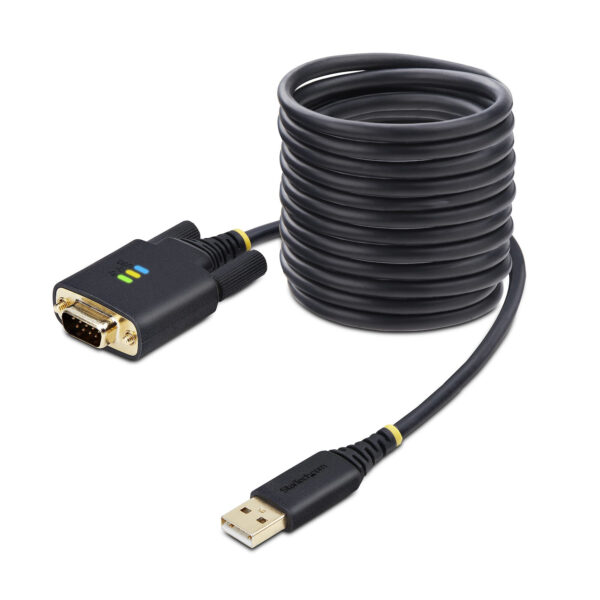 StarTech.com 3m USB naar Seriëel Adapter Kabel, COM Retention, Verwisselbare DB9 Schroeven/Moeren, USB-A naar RS232 DB9 Converte