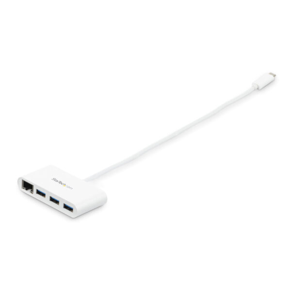 StarTech.com 3-poorts USB 3.0 Hub met Gigabit Ethernet - 5Gbps - USB-C - wit - Afbeelding 3