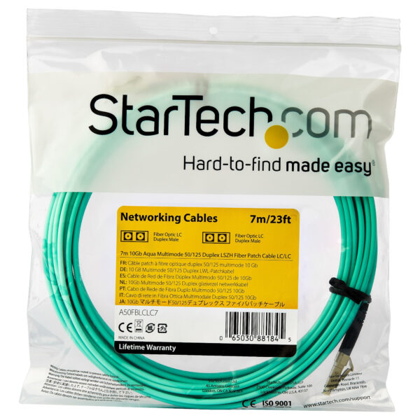 StarTech.com 7m LC/UPC naar LC/UPC OM3 Multimode Glasvezel Netwerkkabel, Full Duplex 50/125µm Zipcord Fiber, 100G Netwerken, LOM - Afbeelding 5