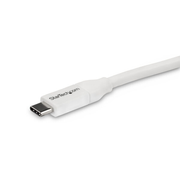 StarTech.com USB-C naar USB-C kabel met 5A/100W PD - M/M - wit - USB 2.0 - USB-IF gecertificeerd - 4 m - Afbeelding 2