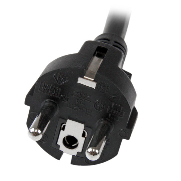 StarTech.com 2m Computer Stroomkabel, 16AWG, EU Schuko naar C19, 16A 250V, Zwart, AC Vervangkabel, Printer Voedingskabel, PC Pow - Afbeelding 3